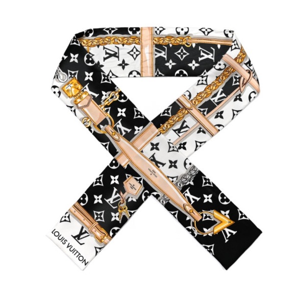Louis Vuitton Accessories - LOUIS VUITTON Silk Monogram Confidential Bandeau scarf Black